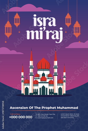 Isra Miraj Islamic Event Poster Design