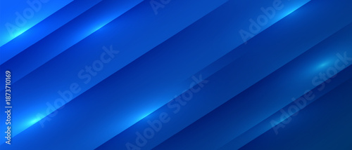 Abstract blue diagonal lines background. Futuristic blue glowing panels. Modern tech background in blue. Digital speed lines in blue tones.