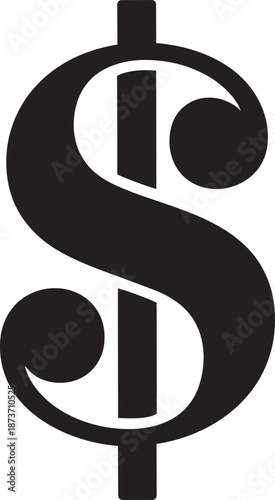 Dollar currency symbol icon representing money exchange and financial value concept