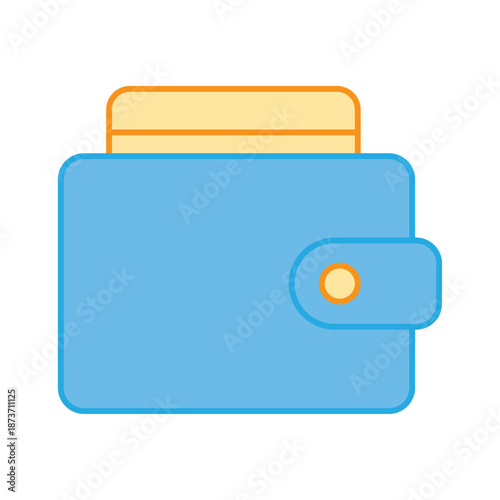 Blue wallet with credit card symbolizing electronic storage of funds and personal finance management