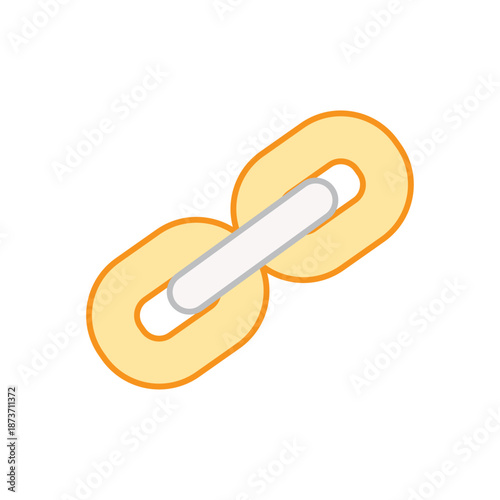 A single, stylized golden and silver chain link representing the fundamental connection in a digital ledger