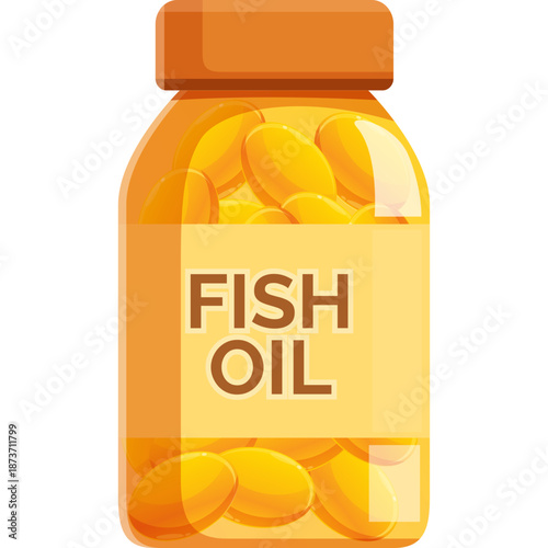 Bottle of Fish Oil Supplements
