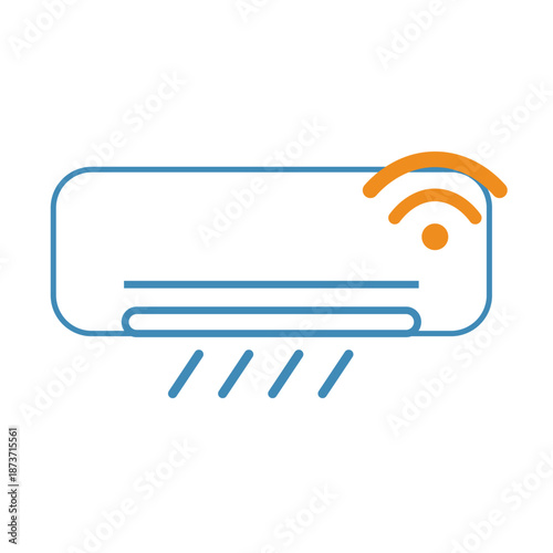 A split-system air conditioner unit with a Wi-Fi symbol for remote cooling