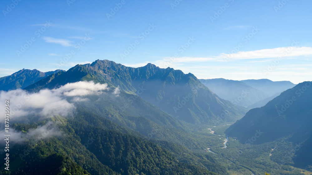 Fototapeta premium 【北アルプス】焼岳山頂からの穂高連峰と上高地