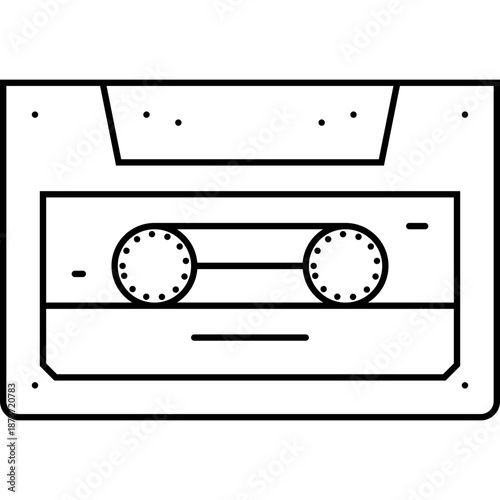 Cassette tape icon outline