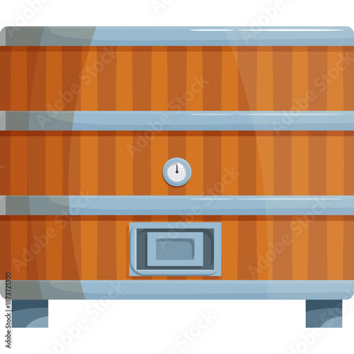 Cartoon wooden hot tub