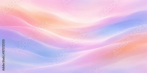 Abstract colorful background with flowing waves of soft pink and purple silk fabric creating a liquid satin texture design for an artistic wallpaper backdrop