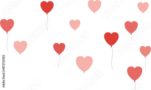 red heart balloons