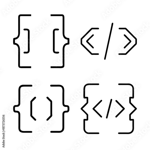 Stylized representation of programming language syntax elements and coding concepts