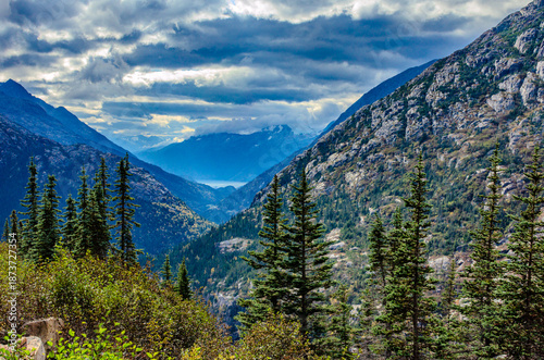 Foto White Pass Route Through the Coast Mountains AL, a Route to the Klondike Gold Ru