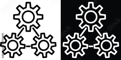 process Two-tone version in black and white background