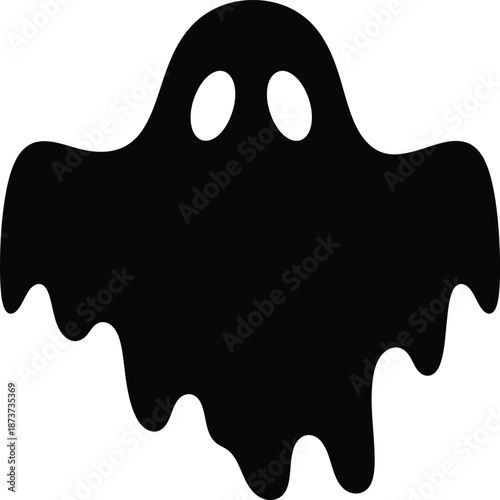 Cute Ghost Halloween Silhouette Vector