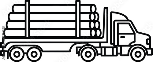 Timber Logging Truck Illustration Vector