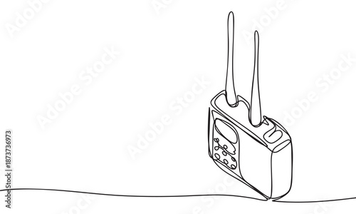 Continuous Line Drawing of a Radio