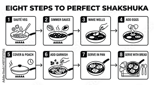 Eight Steps to Perfect Shakshuka Recipe Guide with Illustrations