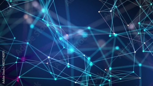 Futuristic Digital Plexus Polygon Network Lines Seamless Loop Background Animation