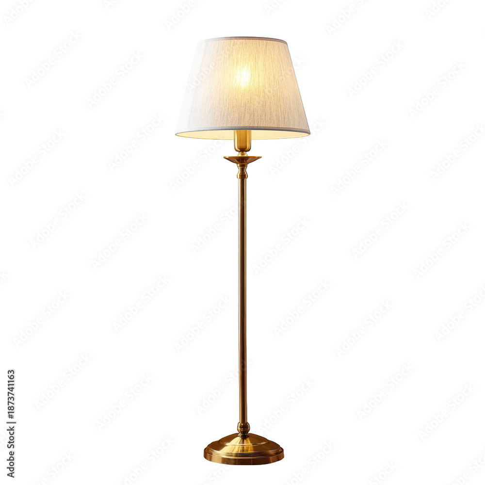 Fototapeta premium Elegant floor lamp with soft white shade.