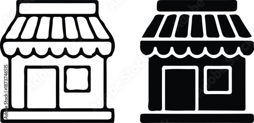 two shop icon set vector illustration design 