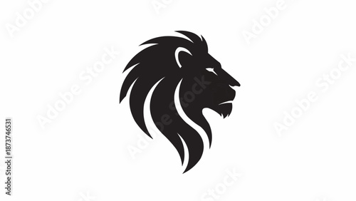 Majestic Lion Head Silhouette Profile.