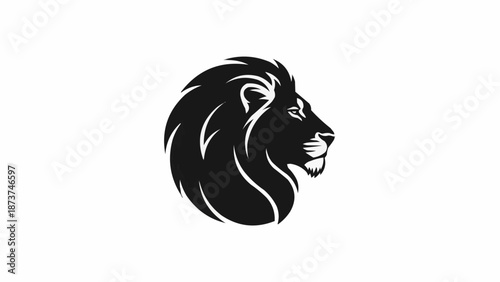 Wallpaper Mural Majestic Lion Head Silhouette Profile View. Torontodigital.ca