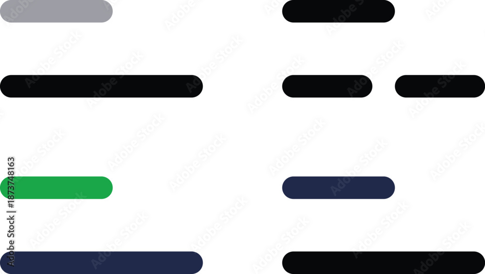 Obraz premium UI loading bars set, 10 elements, minimal rounded style 