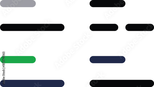 UI loading bars set, 10 elements, minimal rounded style
