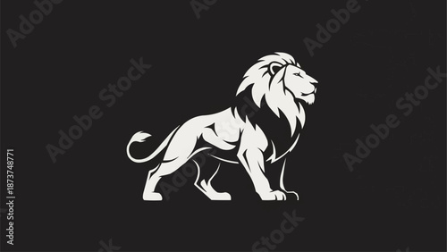 Majestic Lion Silhouette Standing Proudly.