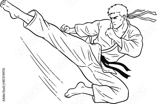 Vector illustration sketch of a cartoon person in a suit acting as a warrior with a sword and a skateboard boy player in action