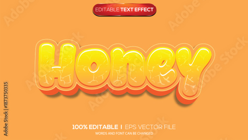 3d text effect honey theme