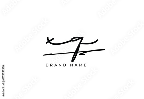 XQ letter elegant cursive beauty handwriting logo. symbol design| typography logo| creative mark| corporate identity| signature logo.