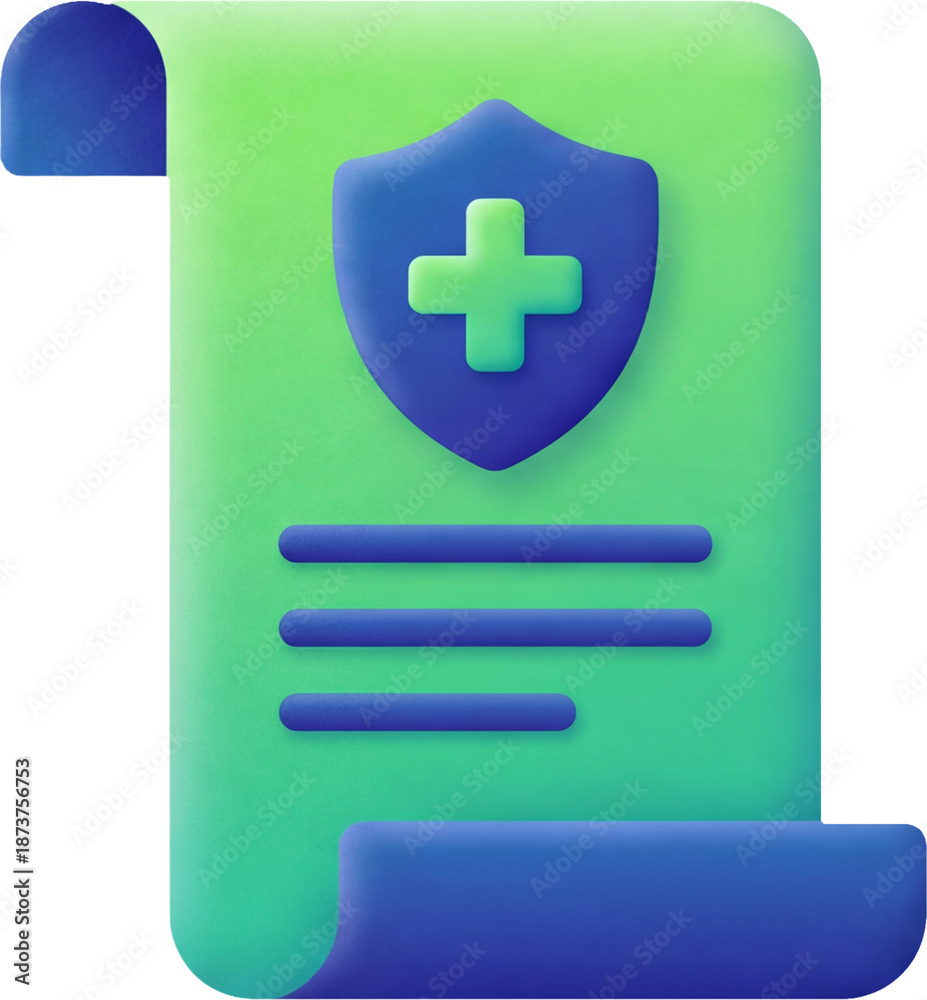 Fototapeta premium 3D prescription Medical Illustration Isolated on Transparent Background for Healthcare Design