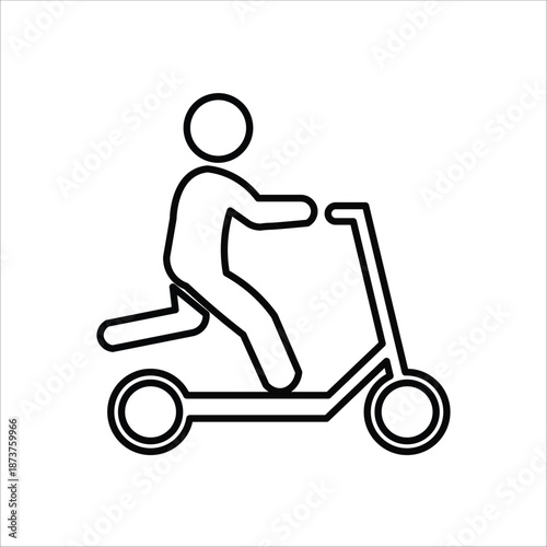 scooter kick icons. simple line vector illustration