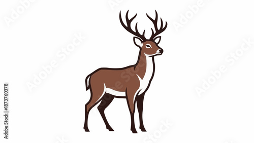 Majestic Stag Deer with Antlers Standing Proudly.