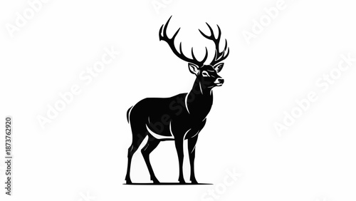 Majestic Stag Silhouette Standing Proudly.