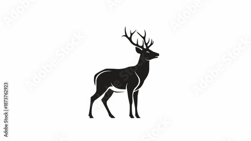 Majestic Stag Silhouette Standing Proudly.