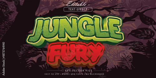Editable text effect on jungle fury text.