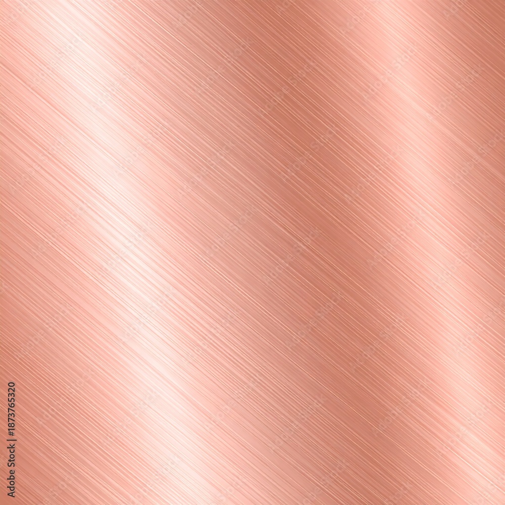 Obraz premium A diagonally brushed, seamless background featuring a warm, metallic sheen in a light copper or rose-gold hue. The light reflects elegantly