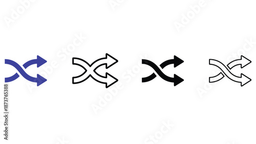 A set of four black and white arrows on a white background