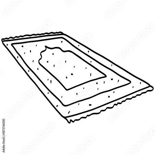 Sajadah Prayer Mat Ramadan Outline Illustration