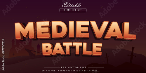 Editable text effect on medieval battle text.