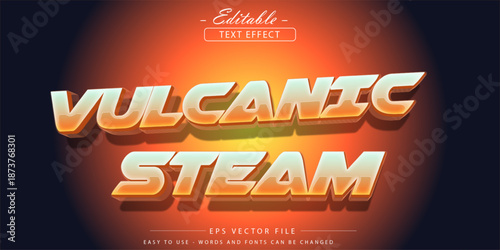 Editable text effect on glow vulcanic steam text.
