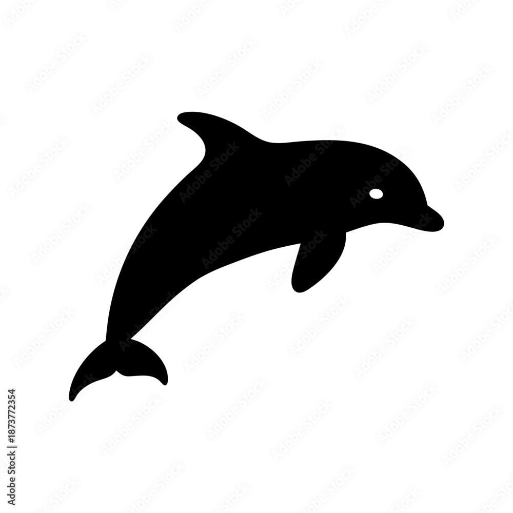 Obraz premium Leaping dolphin in silhouette