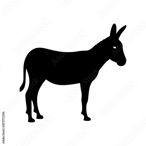 Silhouette of a donkey