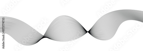 Wavy vector black abstract line ideal for website and digital interface design, isolated on white background vector illustration.