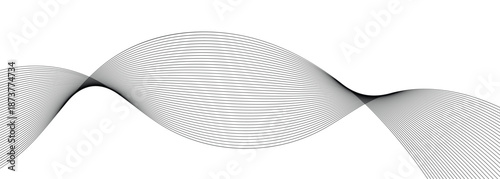 Black abstract lines, wavy background isolated on a white background. Vector illustration.