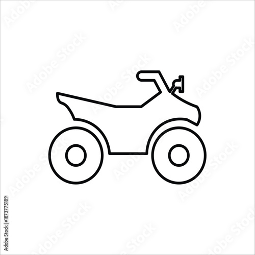 quad bike icons. simple line vector