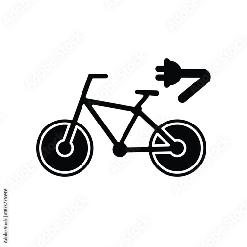 electric bike icons. simple solid vector