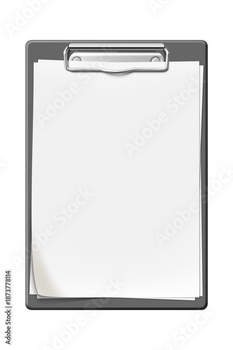 Realistic blank clipboard with empty paper sheets isolated on transparent background for office mockup or medical chart, clean professional stationery vibe 3D illustration