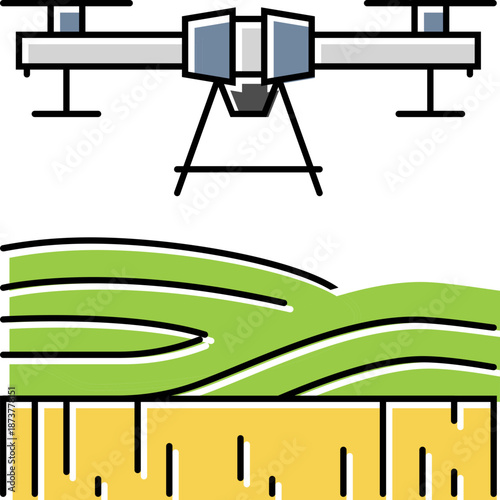Drone surveying agricultural field