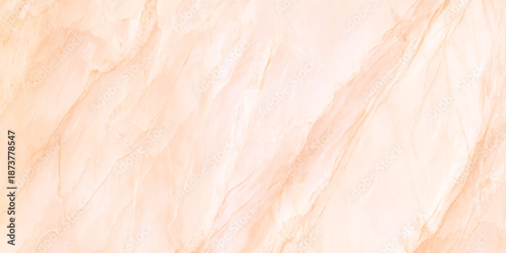 Fototapeta premium An abstract close up view of a peach toned marble texture with subtle veining and a smooth surface